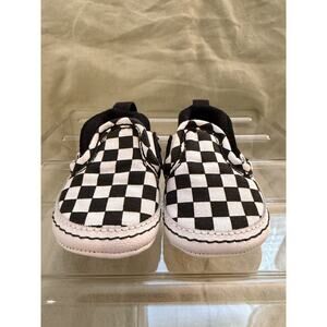 Vans Canvas Slip-On Crib Shoes Infant Checkerboard Black White Skate